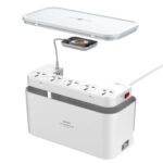 چند راهی برق و شارژر وایرلس به همراه جعبه نظم دهنده کابل مدل LDNIO SCW5354