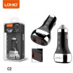 شارژر فندکی الدینیو مدل C2 به همراه کابل تبدیل microUSB