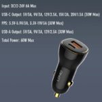 شارژر فندکی 60 وات الدینیو مدل C103 به همراه کابل USB-C - تصویر 7
