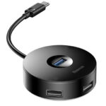 هاب تایپ سی به یو اس بی بیسوس Baseus Round Box Hub Type-C Adapter 10CM