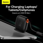 Baseus 3 in 1 Fast Charging Cable 100W 1.7M Type C to L USB C and Micro Data Transfer for iPhone 14 Pro iPad MacBook Micro USB C Fast Charging for Huawei Samsung and More (مشکی) - - تصویر 2