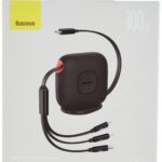 Baseus 3 in 1 Fast Charging Cable 100W 1.7M Type C to L USB C and Micro Data Transfer for iPhone 14 Pro iPad MacBook Micro USB C Fast Charging for Huawei Samsung and More (مشکی) -