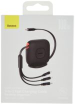 Baseus 3 in 1 Fast Charging Cable 100W 1.7M Type C to L USB C and Micro Data Transfer for iPhone 14 Pro iPad MacBook Micro USB C Fast Charging for Huawei Samsung and More (مشکی) -