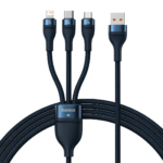 کابل شارژ سه سر 3.5 آمپری بیسوس Baseus 3in1 Fast Charging CAXS000001