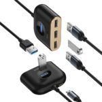 هاب آداپتور یو اس بی بیسوس Baseus Square round 4 in 1 USB HUB Adapter - تصویر 4