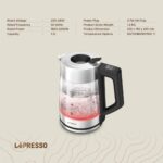 کتری برقی هوشمند لپرسو مدل LePresso Multi-Temperature Illuminated Glass Kettle LPCFFM0008 - تصویر 10