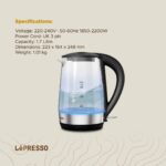 کتری برقی شفاف شیشه ای سریع جوش لپرسو مدل LePresso 360 Transparent Kettle - تصویر 4