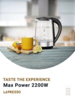 کتری برقی شفاف شیشه ای سریع جوش لپرسو مدل LePresso 360 Transparent Kettle - تصویر 2