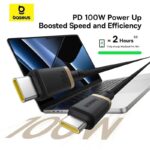 کابل تبدیل USB-C به USB-C بیسوس مدل BASEUS Dura Series 100W طول 2 متر - تصویر 3
