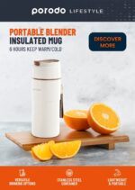 لیوان عایق مخلوط کن قابل حمل Porodo Lifestyle Portable Blender Insulated Mug And 6 Hours Keep Warm Cold - تصویر 5