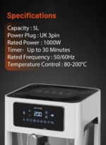پانل لمسی Porodo Lifestyle Glass Pot Air Fryer Touch Panel 6 Preset Options - تصویر 6