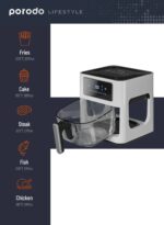 پانل لمسی Porodo Lifestyle Glass Pot Air Fryer Touch Panel 6 Preset Options - تصویر 10