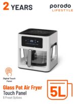 پانل لمسی Porodo Lifestyle Glass Pot Air Fryer Touch Panel 6 Preset Options - تصویر 14