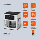 پانل لمسی Porodo Lifestyle Glass Pot Air Fryer Touch Panel 6 Preset Options - تصویر 5