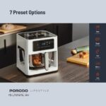 پانل لمسی Porodo Lifestyle Glass Pot Air Fryer Touch Panel 6 Preset Options - تصویر 3