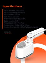 اتو با دستگیره چرخان بخار قابل حمل Porodo Lifestyle Compact Portable Steam & Heat Iron Rotating Handle Patented Design - تصویر 12