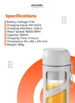 ماگ و مخلوط کن قابل حمل پرودو Porodo Lifestyle Juice & Smoothie Blender Vacuum Fresh Portable - تصویر 14