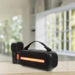 اسپیکر 24 واتی Porodo Soundtec Dual Wireless Microphone با میکروفون دوگانه بی‌سیم