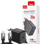 شارژر دیواری هیسکا مدل H-119GAN توان 35 وات به همراه کابل USB-C