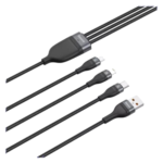 کابل شارژ سریع سه سر 1.2 متری بیسوس Baseus One For Three Fast Charging Data Cable USB to M+L+C 66W 1.2M CA1T3-G1 - تصویر 4
