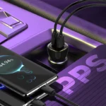 شارژر فندکی 60 وات الدینیو مدل C104 همراه با کابل USB-C - Image 2