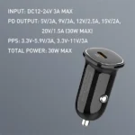 شارژر فندکی 30 وات الدینیو مدل LD-C106 به همراه کابل تبدیل USB-C - Image 2