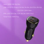 شارژر فندکی 60 وات الدینیو مدل C104 همراه با کابل USB-C - Image 4